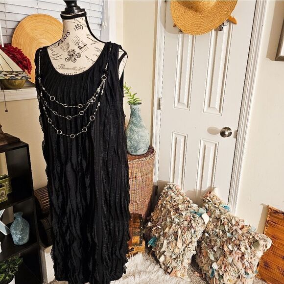 New VTG Roaman's Ruffle Detail Party Sheath Dress. 1XL FIT - Picture 13 of 15